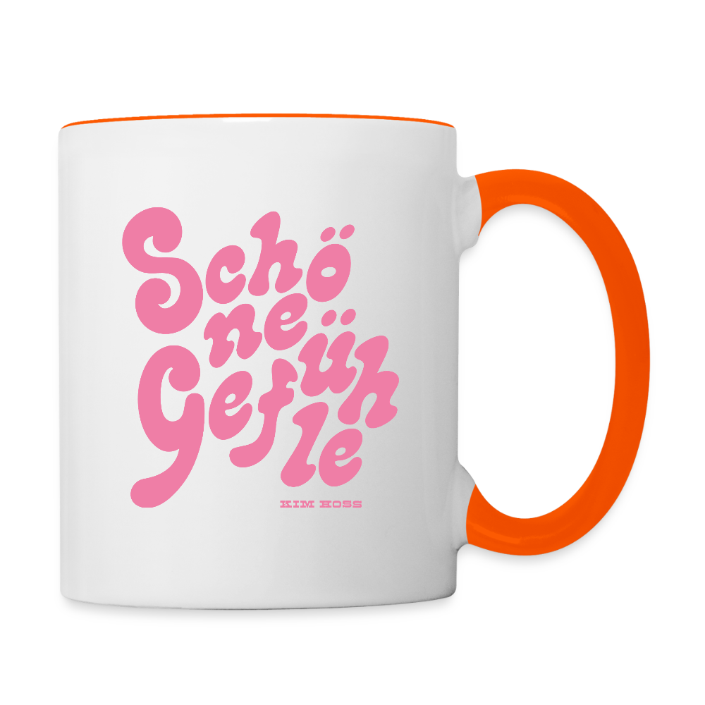 Schöne Gefühle Tasse - white/orange