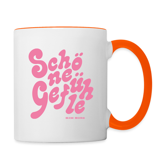 Schöne Gefühle Tasse - white/orange